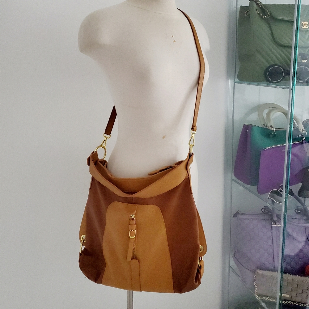 Real Genuine Leather Shoulder Bag Hobo Purse Minimaliat Academia Teacher Modest